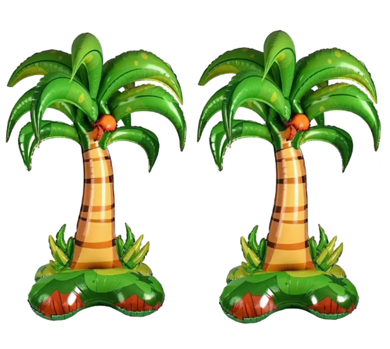 2pcs 52" Large 3D Palm Tree Foil Balloons – Tropical Party Decoration, Jungle Luau Theme Supplies